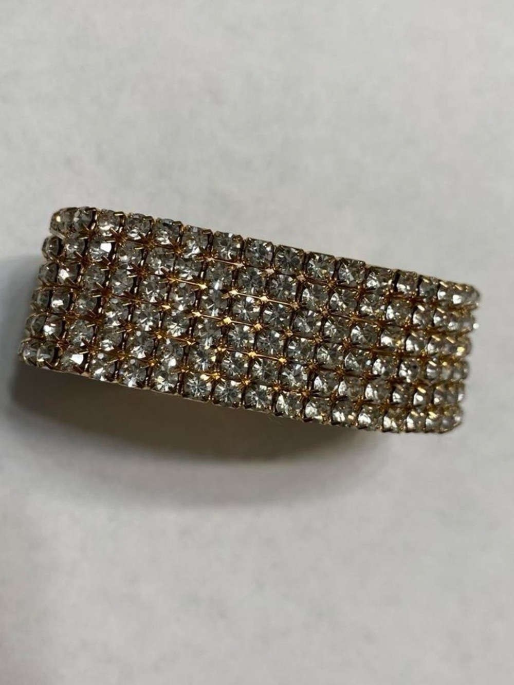 Stretchy faux crystal cuff bracelet
